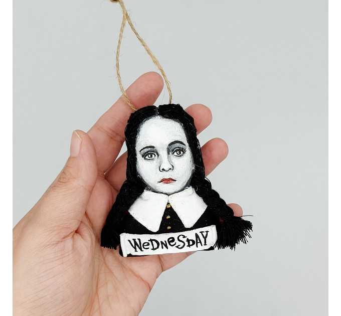 SET Gomes & Morticia ornaments, Horror Movie handcrafted ornaments