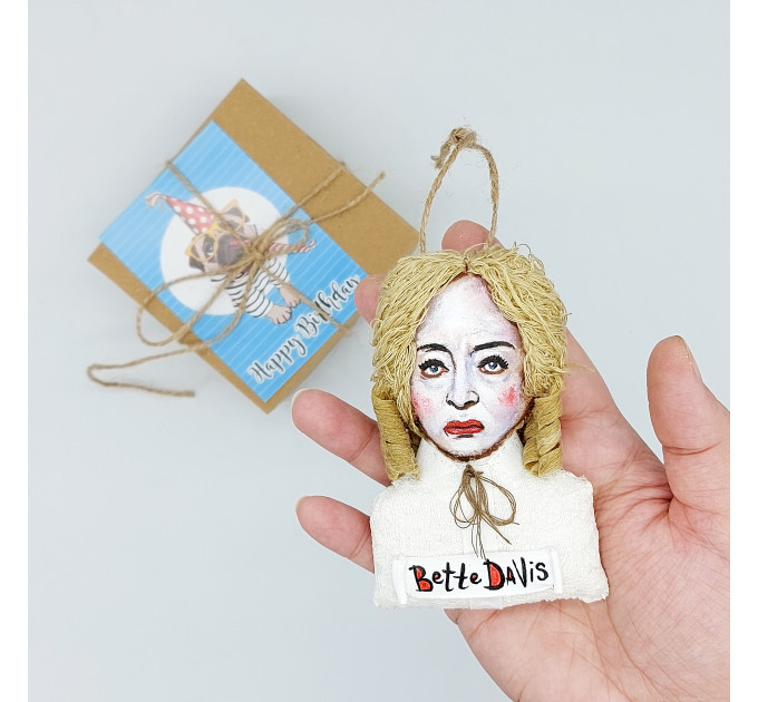 Bette Davis and Joan Joan Crawford - Christmas ornaments handmade