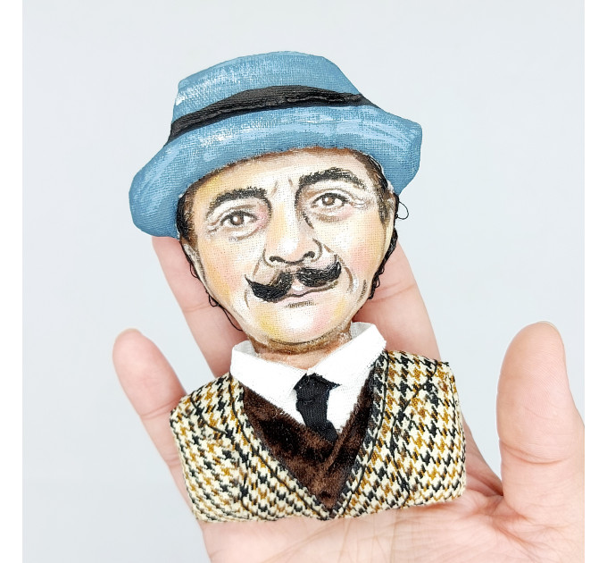 Hercule Poirot famous detective Christmas ornament
