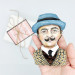 Hercule Poirot famous detective Christmas ornament