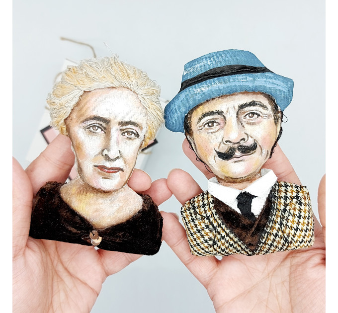 Hercule Poirot famous detective Christmas ornament