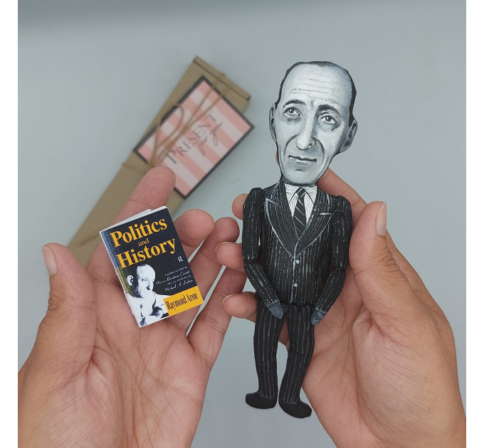 Raymond Aron famous French philosopher, thinker 20th century figurine - Librarian gift!