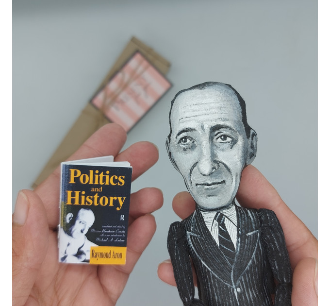 Raymond Aron famous French philosopher, thinker 20th century figurine - Librarian gift!