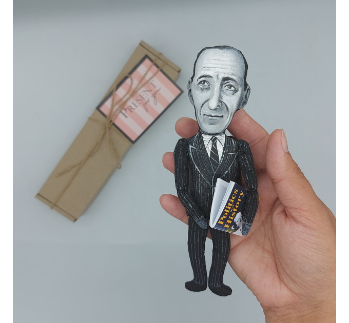Raymond Aron famous French philosopher, thinker 20th century figurine - Librarian gift!