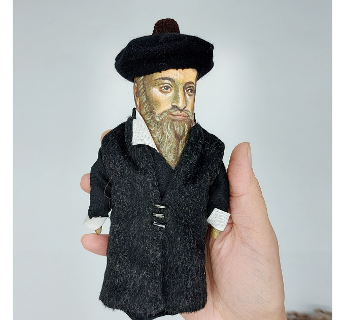 Nostradamus figure, French astrologer, apothecary, physician, and famous reputed seer - Collectible doll