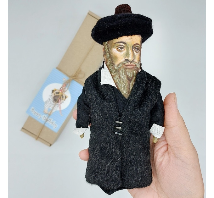 Nostradamus figure, French astrologer, apothecary, physician, and famous reputed seer - Collectible doll