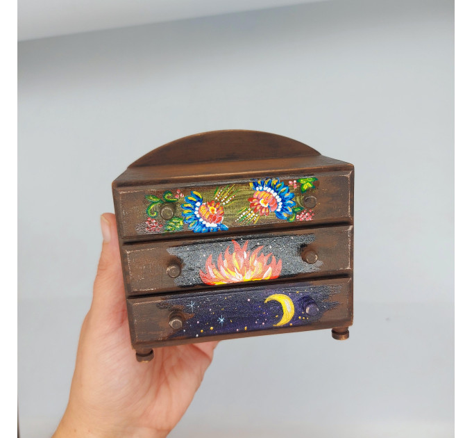 Archeron sisters dresser for Fairy dollhouse, miniature furniture handcrafted