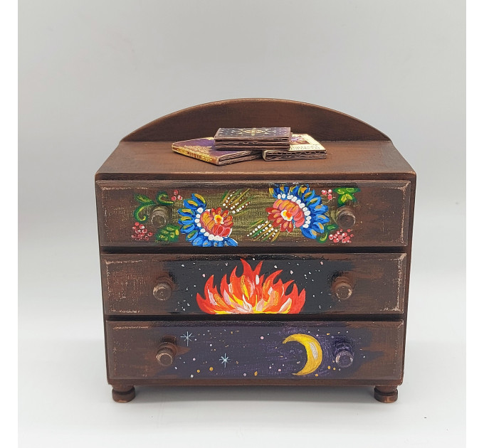 Archeron sisters dresser for Fairy dollhouse, miniature furniture handcrafted