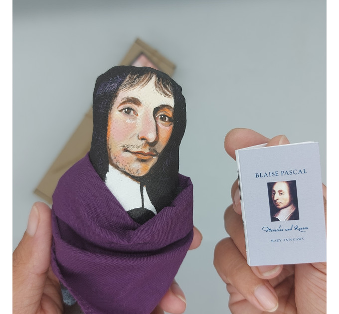 Blaise Pascal famous French mathematician, inventor, philosopher figurine - Mathematician teacher gift!