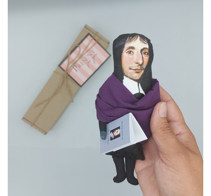 Blaise Pascal famous French mathematician, inventor, philosopher figurine - Mathematician teacher gift!