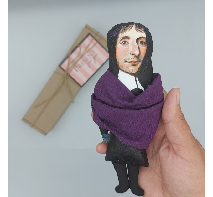 Blaise Pascal famous French mathematician, inventor, philosopher figurine - Mathematician teacher gift!