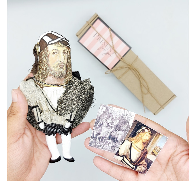 Albrecht Dürer famous German painter the Renaissance figurine - Art studio decor - Collectible doll