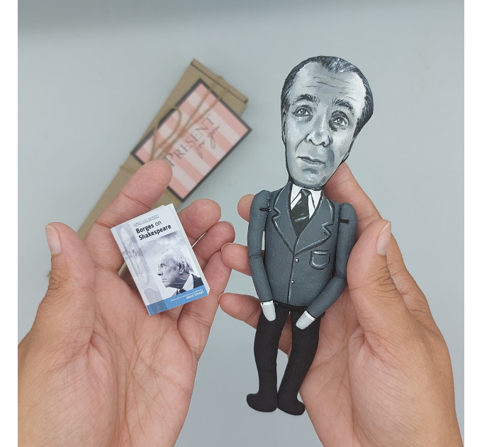 Jorge Luis Borges figurine, famous writer  philosophical World Literature - Readers gift! Collectible doll
