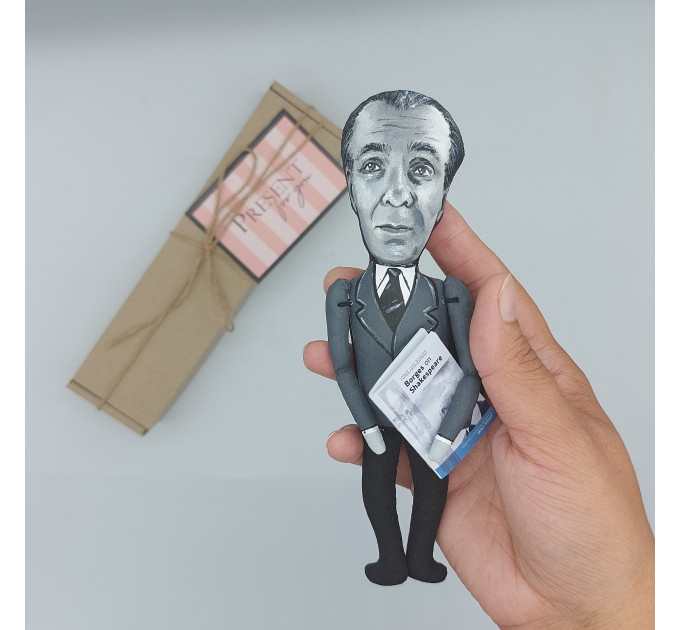 Jorge Luis Borges figurine, famous writer  philosophical World Literature - Readers gift! Collectible doll