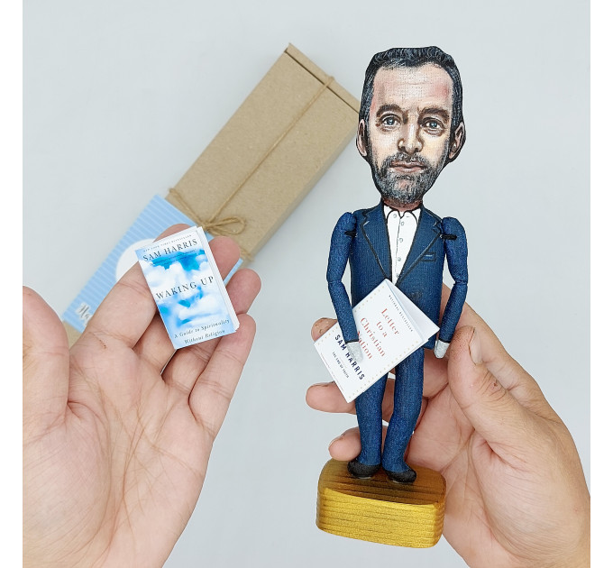 Sam Harris famous American philosopher, neuroscientist, podcast host - the four horsemen - Atheist gift! Collectible doll