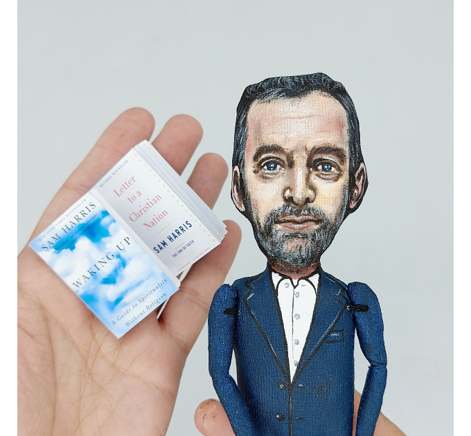 Sam Harris famous American philosopher, neuroscientist, podcast host - the four horsemen - Atheist gift! Collectible doll