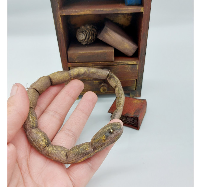 Book worm Library Bookcase, Dollhouse Library miniature furniture 1 : 12