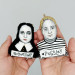 SET Gomes & Morticia ornaments, Horror Movie handcrafted ornaments