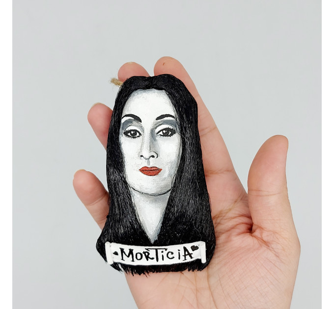 SET Gomes & Morticia ornaments, Horror Movie handcrafted ornaments