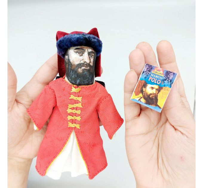 Marco Polo famous Venetian merchant, writer, traveler figure -  Travel writer gift! Collectible doll