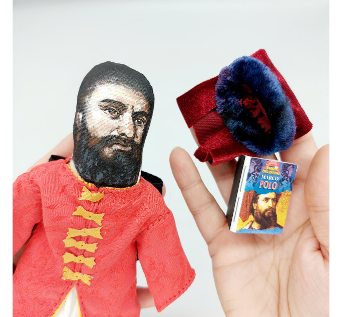 Marco Polo famous Venetian merchant, writer, traveler figure -  Travel writer gift! Collectible doll