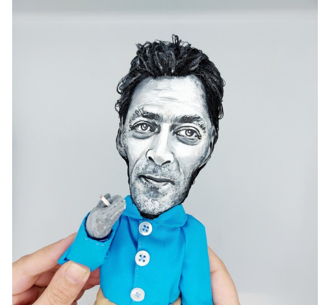 Paul Auster writer and film director doll - Books lover gift! Collectible doll