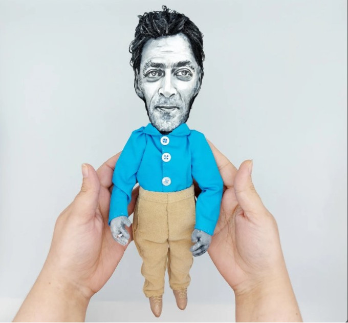 Paul Auster writer and film director doll - Books lover gift! Collectible doll