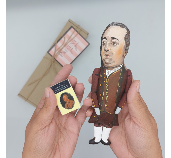 Edward Gibbon famous English historian, writer figurine, Historian gift! Collectible doll 