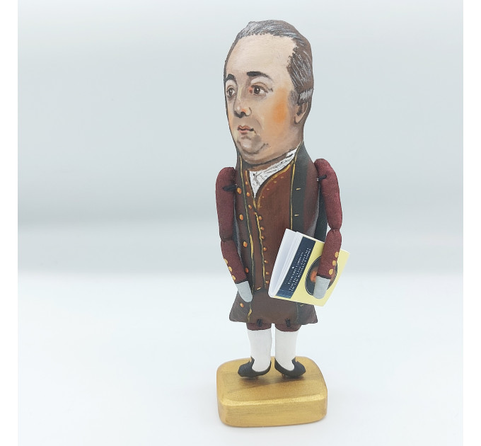 Edward Gibbon famous English historian, writer figurine, Historian gift! Collectible doll 