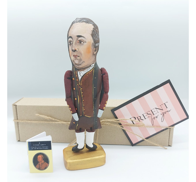 Edward Gibbon famous English historian, writer figurine, Historian gift! Collectible doll 