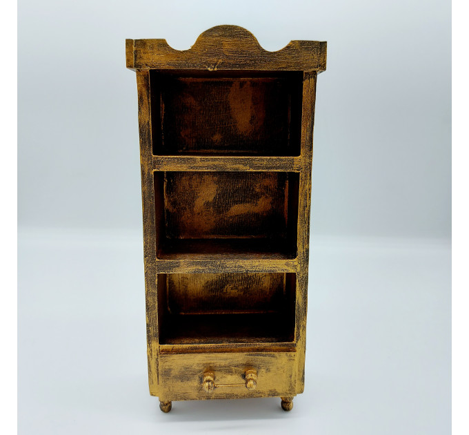 Miniature handmade wooden Bookcase, Library decor, Bookshelves art - Gift for librarian! 