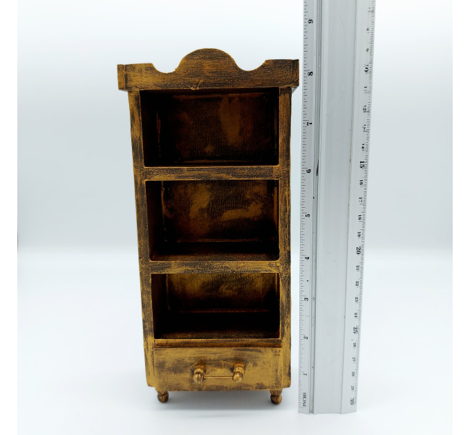 Miniature handmade wooden Bookcase, Library decor, Bookshelves art - Gift for librarian! 