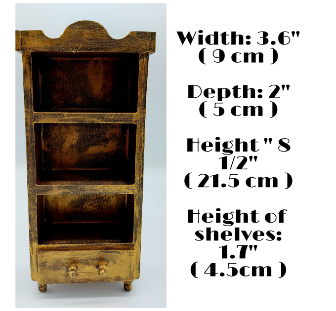 Miniature handmade wooden Bookcase, Library decor, Bookshelves art - Gift for librarian! 