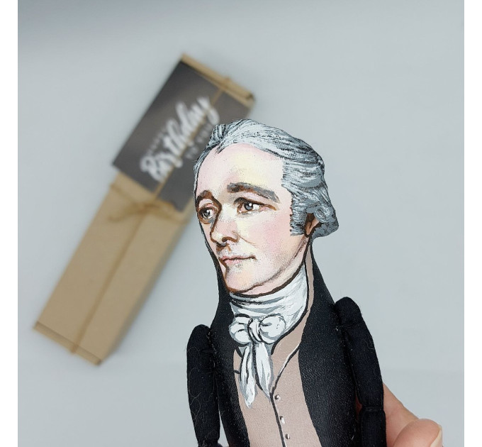 Alexander Hamilton famous American statesman, Founding Father figurine, Historical doll