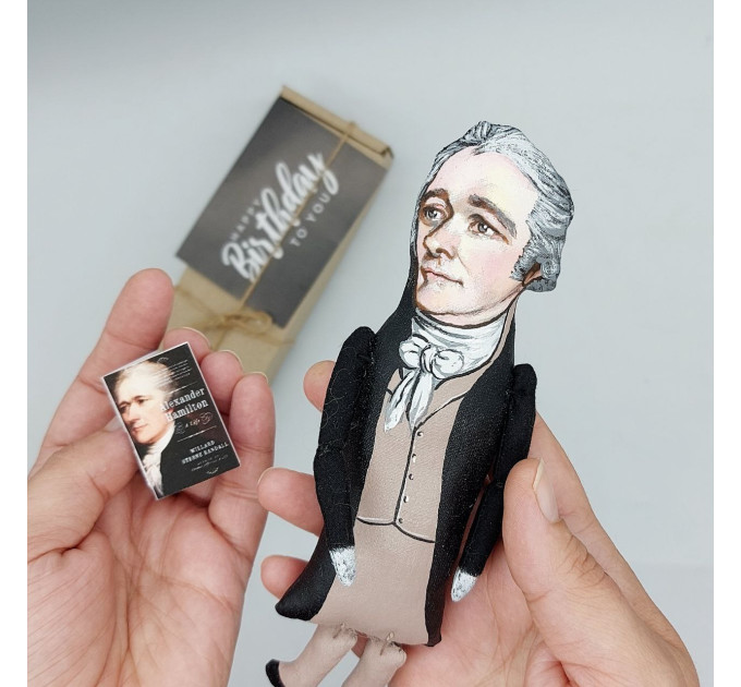 Alexander Hamilton famous American statesman, Founding Father figurine, Historical doll