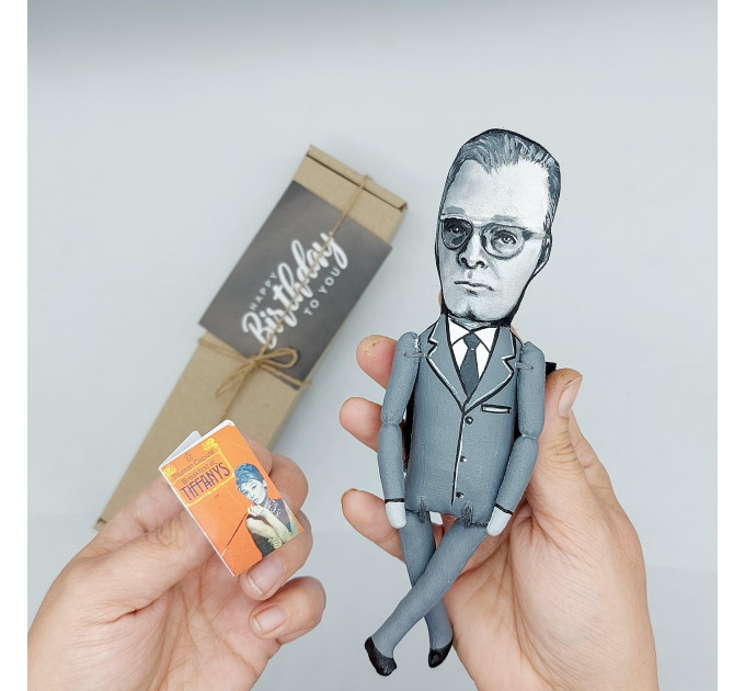Truman Capote figure, famous American novelist, short story writer, actor - Gift for readers! Collectible doll