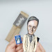 Tom Wolfe figure, famous American author, journalist - Satirical literature - Book lover gift! Collectible doll