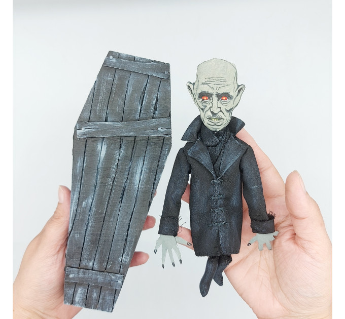 Vampire in a coffin, dark Gothic doll - Vampire gift - handmade Halloween decor