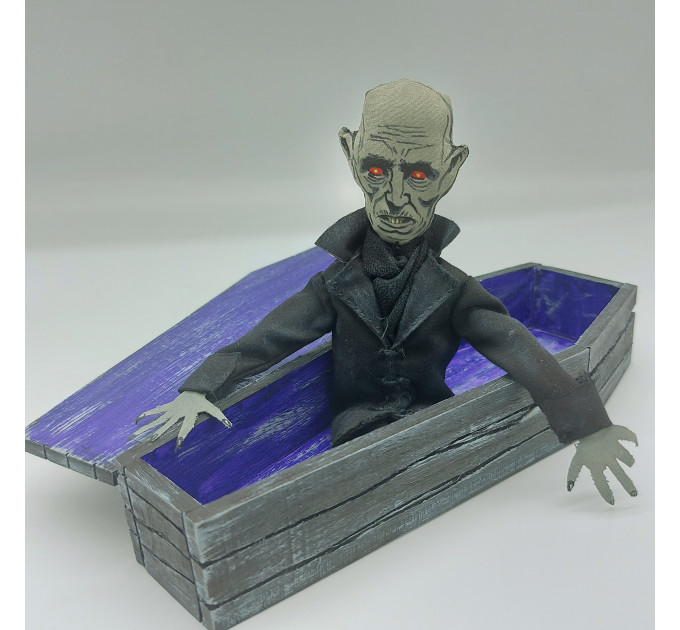 Vampire in a coffin, dark Gothic doll - Vampire gift - handmade Halloween decor