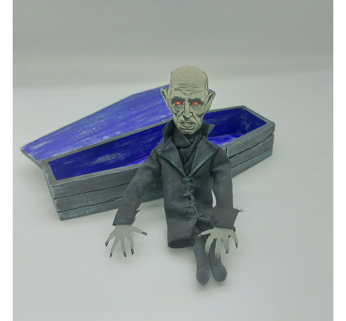 Vampire in a coffin, dark Gothic doll - Vampire gift - handmade Halloween decor
