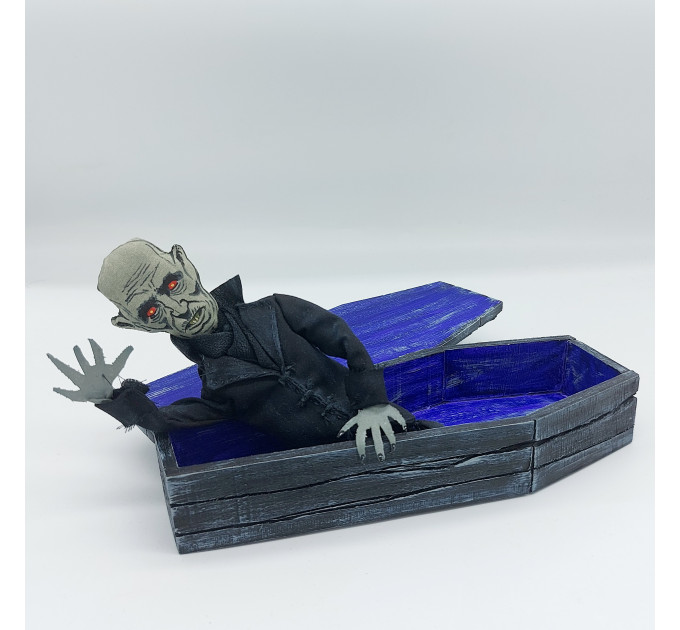 Vampire in a coffin, dark Gothic doll - Vampire gift - handmade Halloween decor