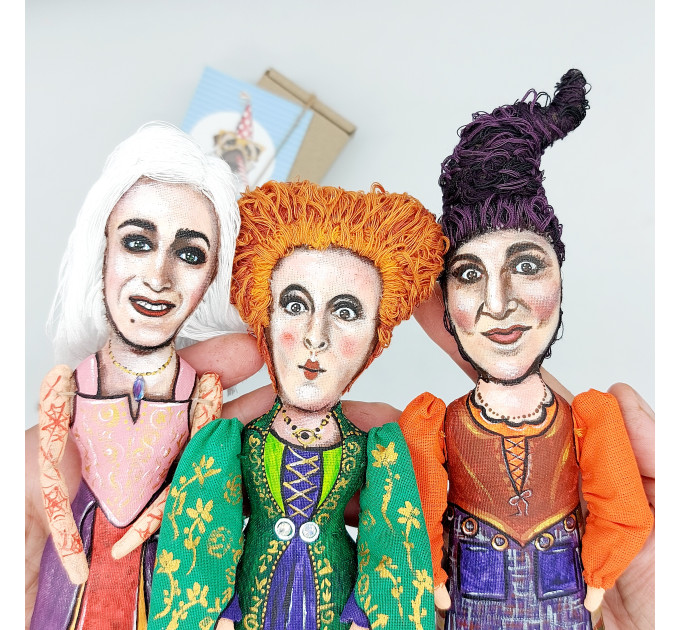 SET 3 handmade witches Sanderson sisters dolls ( 7 inches ) - Halloween handmade decor