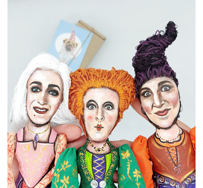 SET 3 handmade witches Sanderson sisters dolls ( 7 inches ) - Halloween handmade decor