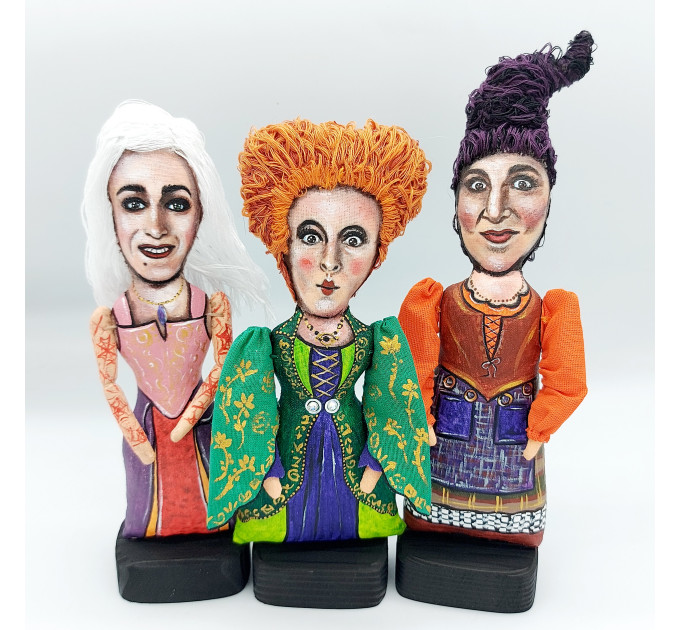 SET 3 handmade witches Sanderson sisters dolls ( 7 inches ) - Halloween handmade decor