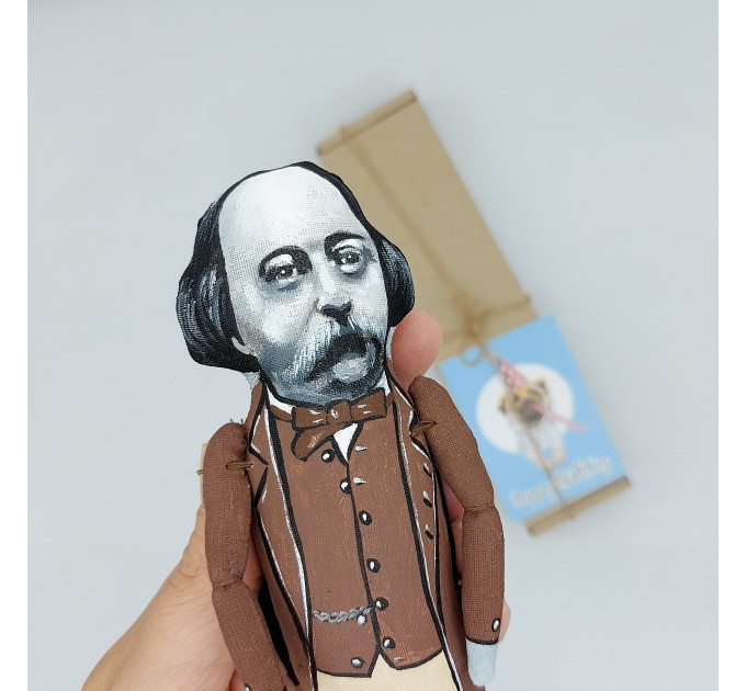 Gustave Flaubert figurine, famous French novelist - novel Madame Bovary, Book lovers gift! Collectible doll