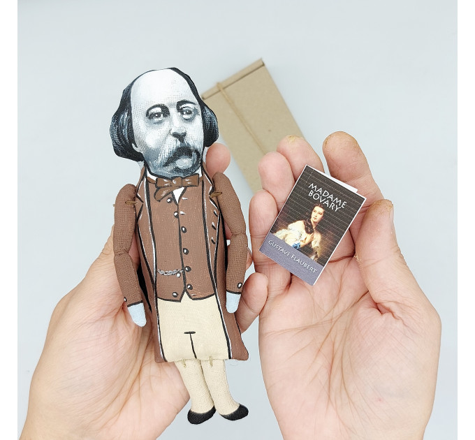 Gustave Flaubert figurine, famous French novelist - novel Madame Bovary, Book lovers gift! Collectible doll