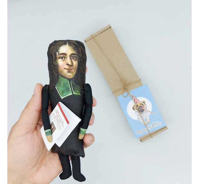 Pierre Bayle figure, French philosopher, author 17th century - religious toleration - skeptical philosophy, Collectible doll