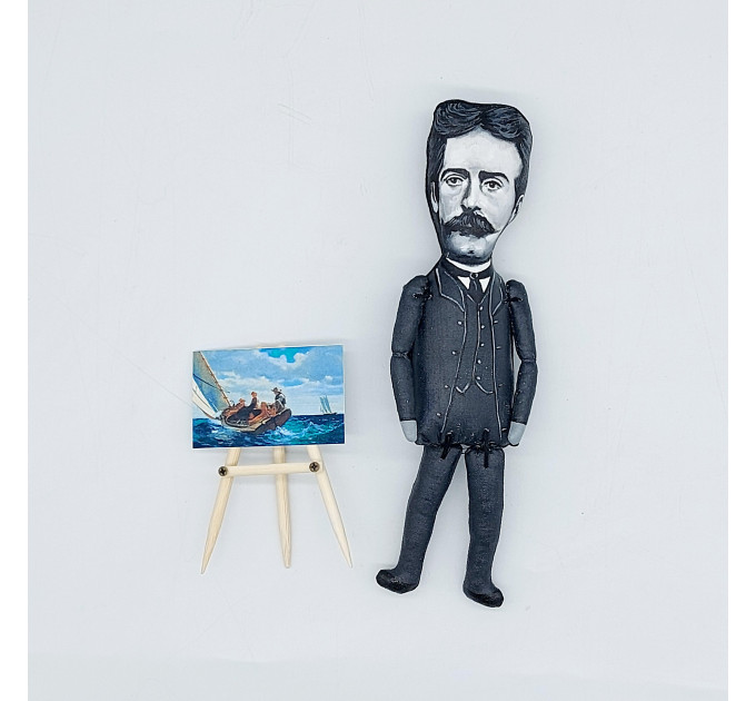 Winslow Homer figurine, famous American landscape painter of 19th-century - Art teacher gift!