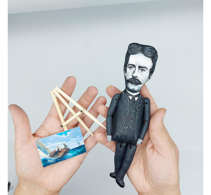 Winslow Homer figurine, famous American landscape painter of 19th-century - Art teacher gift!
