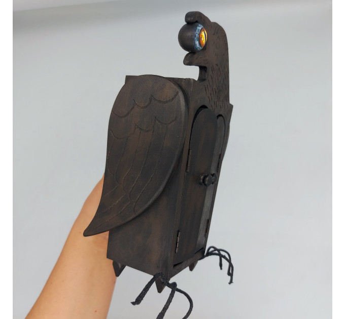 Wardrobe - Raven handmade wooden decor, Gothic dollhouse